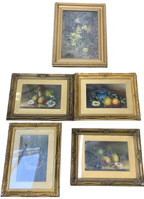 Lot 247 - A set of four decorative oils on board, still...