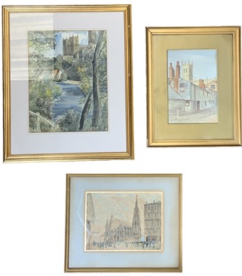 Lot 238 - A group of three decorative watercolours of...