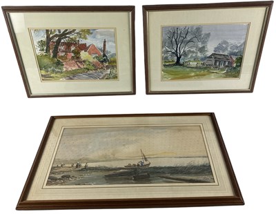 Lot 235 - A group of three decorative watercolours, two...