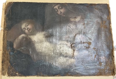 Lot 167 - A probably 18th century oil on canvas, mother...