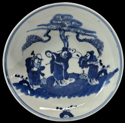 Lot 1123 - A Chinese blue and white porcelain dish...