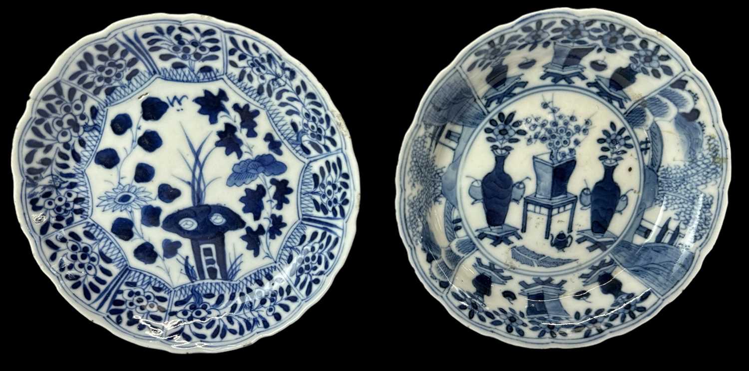 Lot 1125 - Two Chinese blue and white porcelain dishes,...