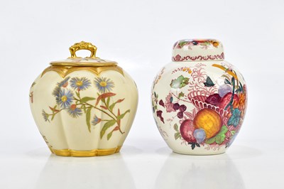 Lot 1342 - ROYAL WORCESTER; a blush ivory jar and cover,...