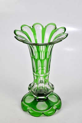 Lot 1577 - A 19th century Bohemian green flashed glass...