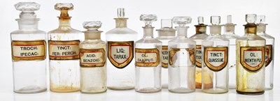 Lot 518 - Twelve 19th century pharmacy bottles with...