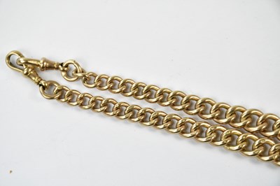 Lot 2355 - A 9ct yellow gold Albert chain with T-bar and...