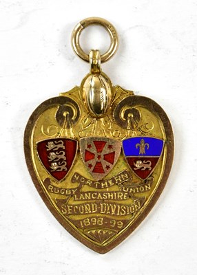 Lot 647 - RUGBY LEAGUE INTEREST; a Victorian 9ct gold...