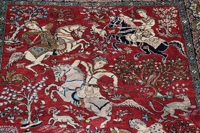 Lot 444 - An Eastern style part silk rug, decorated with...