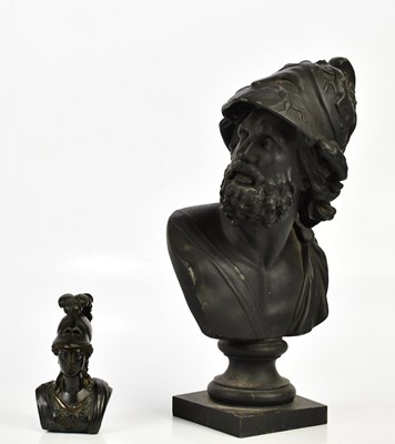 Lot 771 - A bronzed spelter bust of Ajax, height 40cm,...