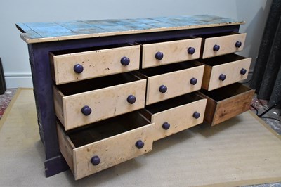 Lot 17 - A Victorian painted pine rectangular chest of...