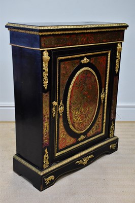 Lot 73 - A 19th century ebonised brass bound Boulle...