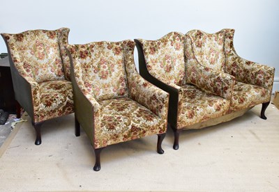 Lot 188 - An Edwardian three piece lounge suite...