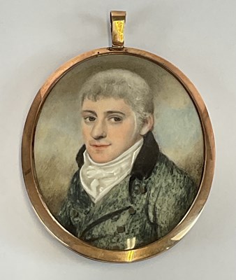 Lot 1498 - A circa 1800 English oval portrait miniature,...