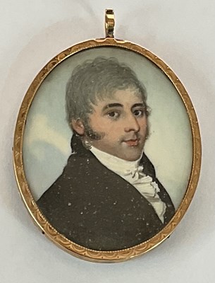 Lot 1500 - FREDERICK BUCK; oval portrait miniature,...
