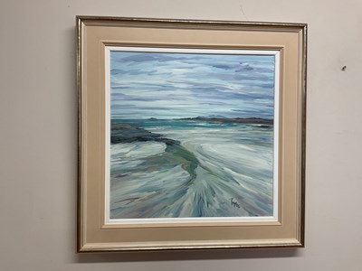 Lot 1515 - TOM BARRON; oil on canvas, coastal landscape,...