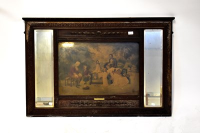 Lot 41 - An Edwardian mahogany over mantel mirror