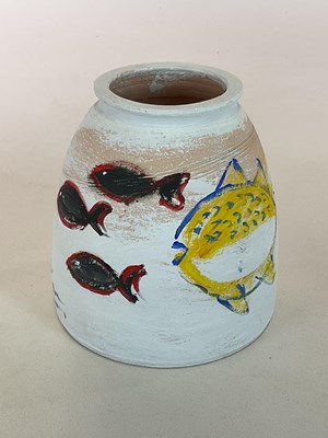 Lot 320 - SIMEON STAFFORD; a vase handpainted by the...