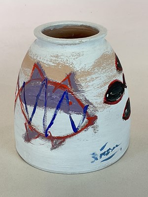 Lot 469 - SIMEON STAFFORD; a vase handpainted by the...