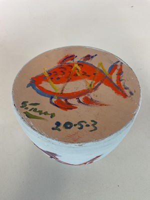 Lot 469 - SIMEON STAFFORD; a vase handpainted by the...