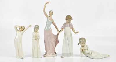 Lot 1536 - NAO; five figures including a ballerina,...