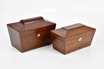 Lot 489 - Two Victorian mahogany sarcophagus shaped tea...