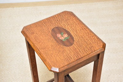 Lot 46 - A 1920s carved oak side table on turned...