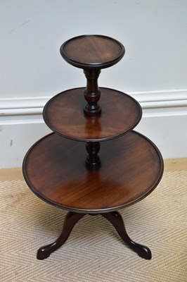 Lot 486 - A 20th century mahogany miniature three tier...