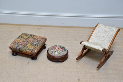 Lot 126 - A late Victorian gout stool with floral...