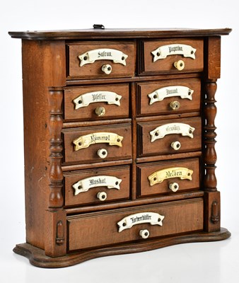 Lot 478 - An early 20th century German nine drawer spice...