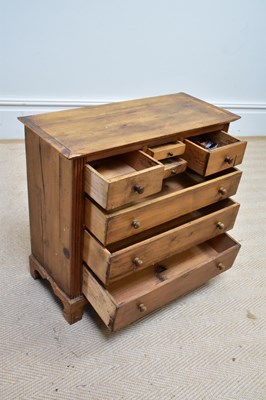 Lot 491 - A pine specimen chest of drawers, with an...