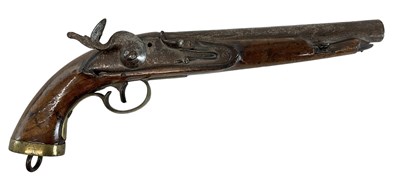 Lot 376 - A 19th century flintlock pistol.