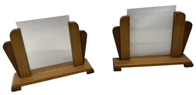 Lot 347 - A pair of light oak Art Deco style photograph...