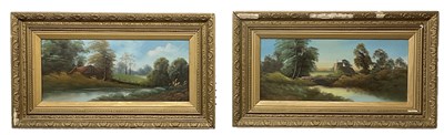 Lot 186 - UNATTRIBUTED; pair of oils on board, rural...