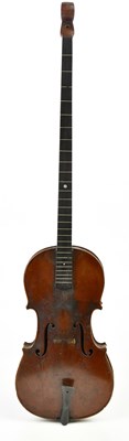 Lot 1009 - An unusual violin with long fretted...