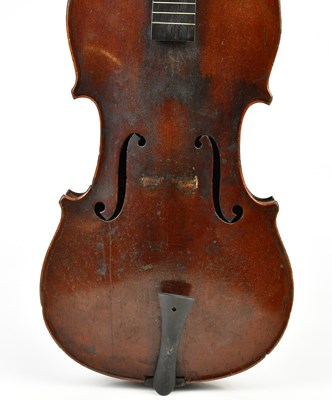 Lot 1009 - An unusual violin with long fretted...