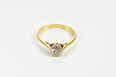 Lot 50 - An 18ct yellow gold diamond solitaire ring,...