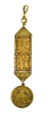 Lot 690 - A 1920s Art Deco Egyptian Revival watch fob,...