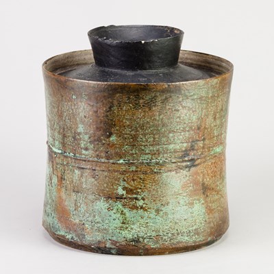 Lot 361 - JOHN BEDDING (born 1947); a raku jar and cover...