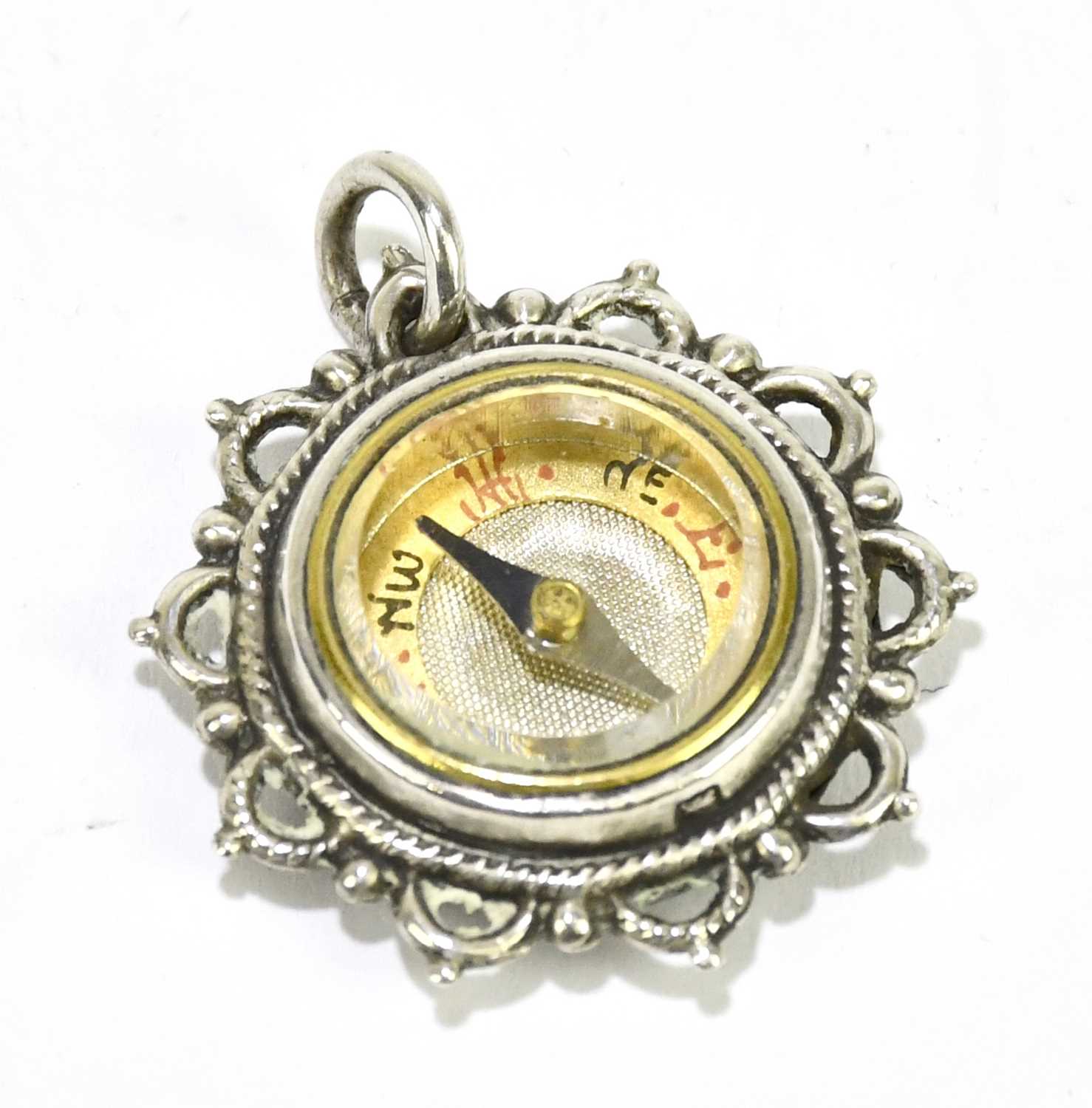 Lot 2519 - An Edwardian hallmarked silver fob compass,
