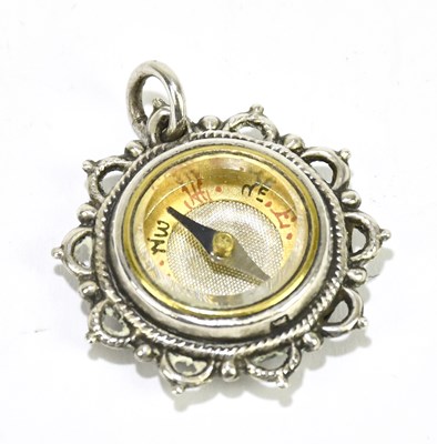 Lot 2519 - An Edwardian hallmarked silver fob compass,...