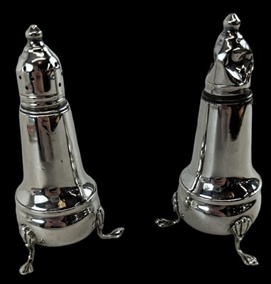 Lot 1349 - A pair of Crown sterling silver weighted salt...