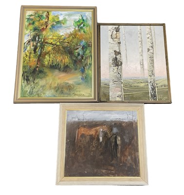 Lot 251 - UNATTRIBUTED; group of three Polish oils on...