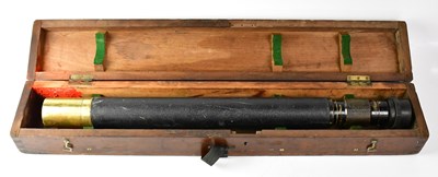 Lot 386 - ROSS, LONDON; a leather bound telescope with...