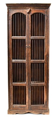 Lot 59 - A Colonial-style dark stained two-door food...
