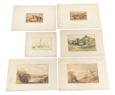 Lot 255 - UNATTRIBUTED; a group of six unframed 19th...