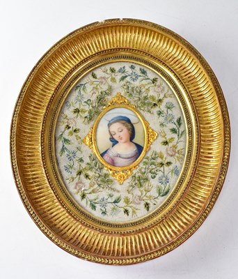 Lot 239 - A 19th century Berlin ceramic plaque painted...