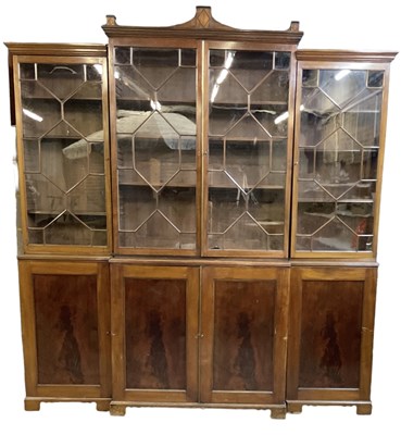 Lot 2 - A good large 19th century breakfront bookcase,...