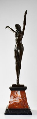 Lot 295 - A Chiparus-style bronze figure of a dancer...