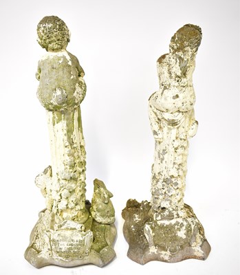 Lot 78 - A pair of garden statues, one depicting Spring,...