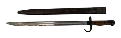 Lot 367 - A WWI Wilkinson Sword bayonet, with scabbard,...